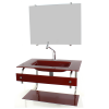 GABINETE DE VIDRO PARA BANHEIRO CUBA ACOPLADA 60CM INOX VERMELHO CEREJA - 2