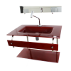 GABINETE DE VIDRO PARA BANHEIRO CUBA ACOPLADA 60CM INOX VERMELHO CEREJA - 4